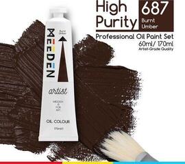 Tempera ad olio Meeden 34.1110 Pittura a olio 10 Burnt Umber 170 ml 1 pz - 1