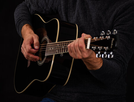 Dreadnought Guitar Pasadena PD-350 Black Dreadnought Guitar - 10