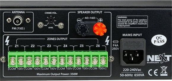 Strefowy wzmacniacz miksujący NEXT Audiocom MX350 Strefowy wzmacniacz miksujący - 8