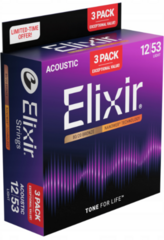 Corzi chitare acustice Elixir 16539 Nanoweb 12-53 3-Pack Corzi chitare acustice - 1