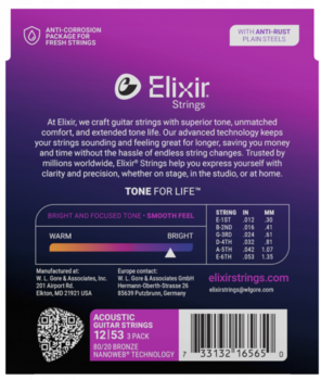 Kitaran kielet Elixir 16539 Nanoweb 12-53 3-Pack Kitaran kielet - 3