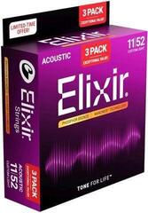 Струни за акустична китара Elixir 16568 Nanoweb 11-52 3-Pack Струни за акустична китара - 1