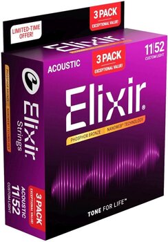 Struny do gitary akustycznej Elixir 16568 Nanoweb 11-52 3-Pack Struny do gitary akustycznej - 2