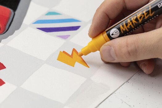 флумастери
 Darwi Marbel Химикал маркер 4 mm Sunshine Yellow N°720 1 бр. - 4