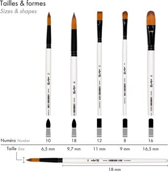 Malířský štětec Darwi DFY Sada štětců 5 ks - 4