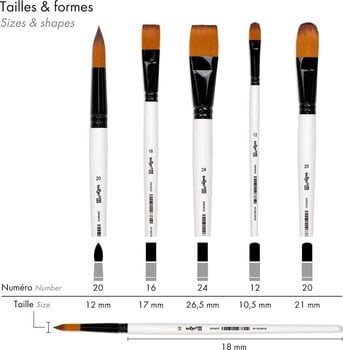 Malířský štětec Darwi DFY Sada štětců 5 ks - 4