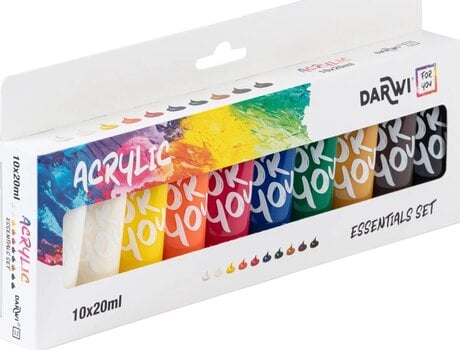 Culoare acrilică Darwi DFY Set de vopsele acrilice 10 x 20 ml - 2