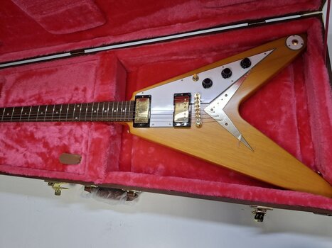 Guitare électrique Epiphone 1958 Korina Flying V Aged Natural Guitare électrique (Déjà utilisé) - 2