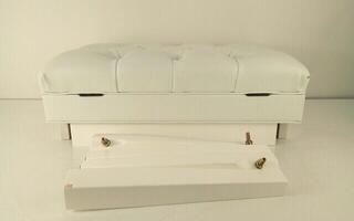 Дървена табуретка за пиано Roland RPB-500 Дървена табуретка за пиано Polished White (Повреден) - 1