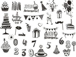 Печат Aladine 03745 Комплект за уплътняване 35 бр.-Рожден ден - 1