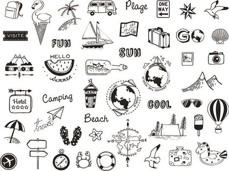 Razítko Aladine 03746 Sada razítek 46 ks-Cestování - 2