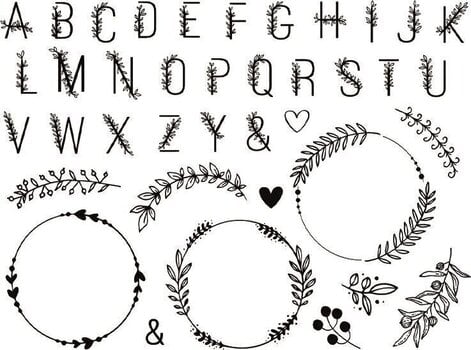 Pečat Aladine 03751 Set za brtvljenje 39 kom-Cvjetna abeceda i vijenci - 2