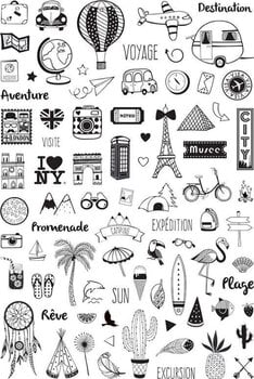 Печат Aladine Stampo Комплект за уплътняване 81 бр.-Пътуване - 2