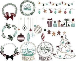 Печат Aladine 03974 Комплект печати Коледни украси 71 бр. - 1