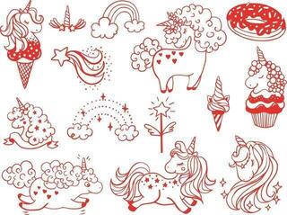 Ștampila pentru copii Aladine Stampo Set de sigilare 14-Unicorni Magici - 1