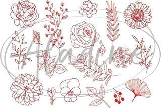 Ștampila pentru copii Aladine Stampo Set de sigilare 19-Flori Și Frunze - 1