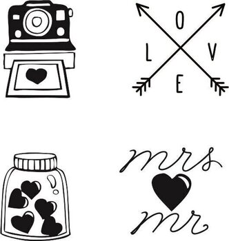 Штамп Aladine Stampo Комплект ущільнень Кохання-4 Шт. - 2