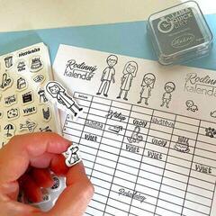 Ștampila pentru copii Aladine Stampo Set de sigilare 67 Bucăți-Calendarul Familiei - 2