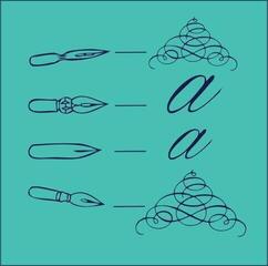 Kalligrafisches Hilfsmittel Aladine 80312 Kalligrafische Feder Englische Kalligrafie 4 Stück - 1