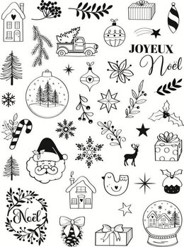 Razítko Aladine 03756 Sada razítek 39 ks-Veselé Vánoce - 2