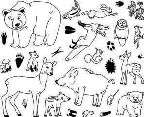 Печат Aladine Stampo Minos Комплект за уплътняване 28 бр.-Горски животни - 1