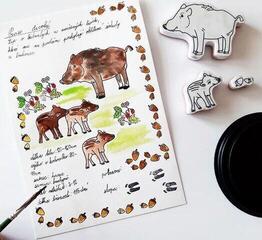 Печат Aladine Stampo Minos Комплект за уплътняване 28 бр.-Горски животни - 4