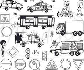 Печат Aladine Stampo Minos Комплект за уплътняване 28 бр.-Транспортни средства - 1