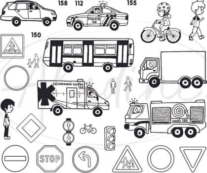 Ștampila pentru copii Aladine Stampo Minos Set de sigilare 28 Bucăți-Mijloace De Transport - 2