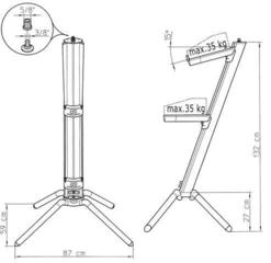 Сгъваема стойка за клавиатура
 Konig & Meyer 18860 Sider Pro Сгъваема стойка за клавиатура Adonized Black - 5