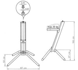 Folding keyboard stand Konig & Meyer 18840-000-30 Baby Spider Pro Folding keyboard stand Silver - 1