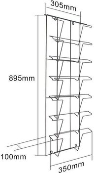 Namještaj za LP ploče Muziker 12inch Metal record shelf 8-9pcs Stalak Black - 3