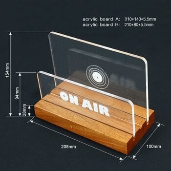 Namještaj za LP ploče Muziker Now Playing Vinyl Record Album Display Stand with Acrylic board Stalak Natural - 4