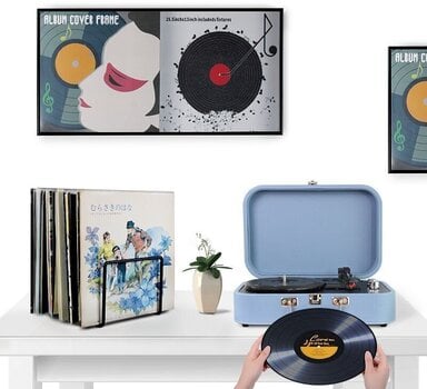 Wandständer für Schallplatten
 Muziker Vinyl record albums Frame Double Wandständer für Schallplatten Black - 7