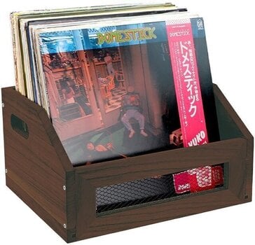 Boîte pour disques LP Muziker Retro Style Mesh Self-assembly Vinyl Records Trapezoidal Crate Boîte pour disques LP Brown - 3