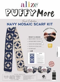 Strickgarn Alize 722 Navy Mosaic Strickgarn - 3