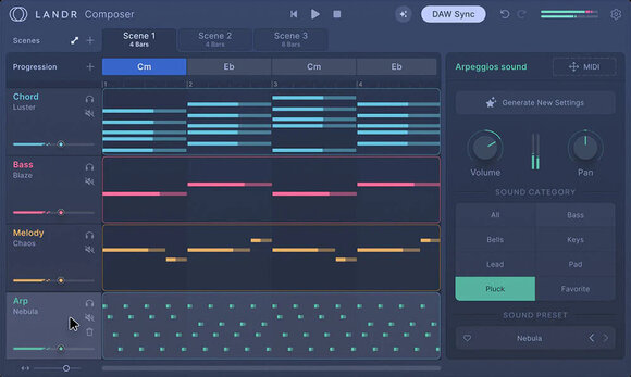 Студійне програмне забезпечення Plug-In ефект LANDR Composer (Цифровий товар) - 3