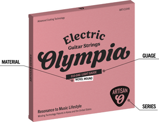 Cordes pour guitares électriques Olympia ART-E1046 Cordes pour guitares électriques - 1