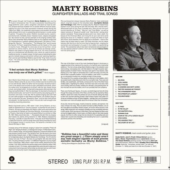 Vinilinė plokštelė Marty Robbins Gunfighter Ballads And Trail Songs (Limited Edition) (180 g) (LP) - 2