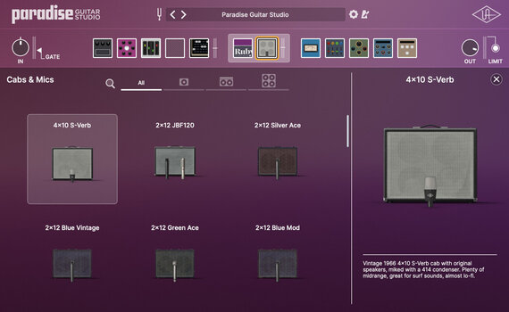 Студио софтуер Plug-In ефект Universal Audio Paradise Guitar Studio (Дигитален продукт) - 4