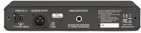 Bežični sustav Samson Concert 88x Guitar/Bass System - F Bežični sustav F: 606 - 630 MHz - 7