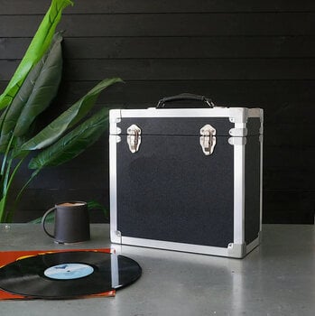 Veske/etui til LP-plater Steepletone 12 Inch Vinyl Record Storage Box Black and Metal Trim - 2