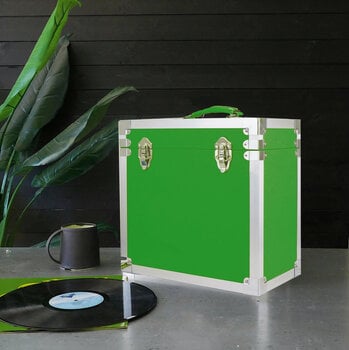 Veske/etui til LP-plater Steepletone 12 Inch Vinyl Record Storage Box Green and Metal Trim - 2
