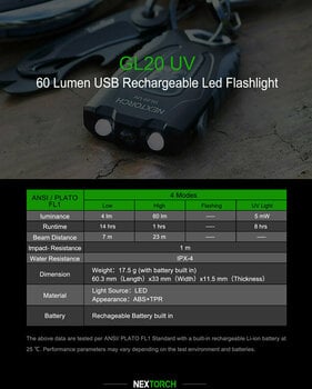 Lanterna Nextorch GL20 UV Lanterna - 17