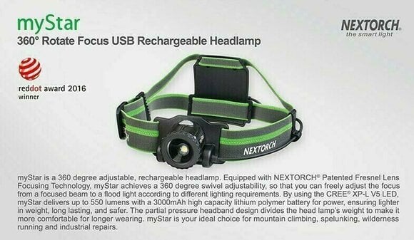 Stirnlampe batteriebetrieben Nextorch myStar Green - 11