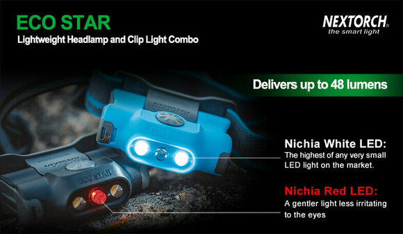 Stirnlampe batteriebetrieben Nextorch Eco Star Sky Blue 48 lm Kopflampe Stirnlampe batteriebetrieben - 9
