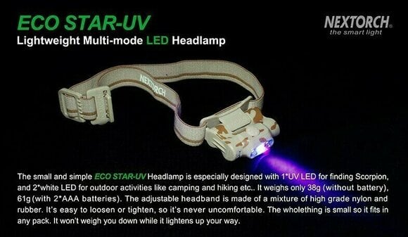 Stirnlampe batteriebetrieben Nextorch Eco Star-UV 30 lm Kopflampe Stirnlampe batteriebetrieben - 2