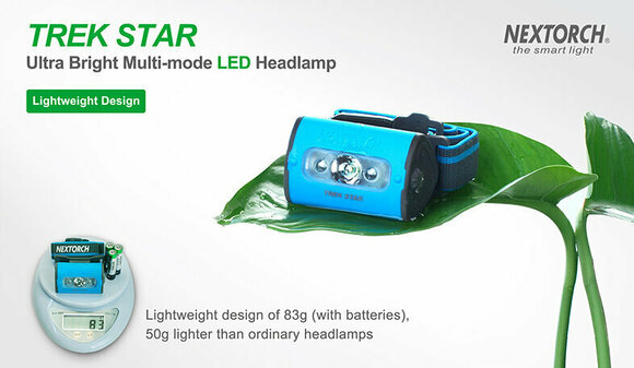 Stirnlampe batteriebetrieben Nextorch Trek Star Sky Blue 220 lm Kopflampe Stirnlampe batteriebetrieben - 4