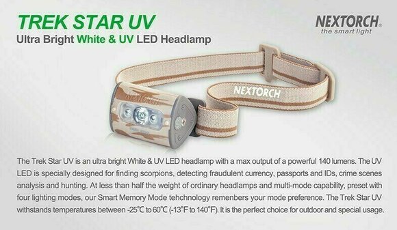 Hoofdlamp Nextorch Trek Star UV 140 lm Headlamp Hoofdlamp - 3