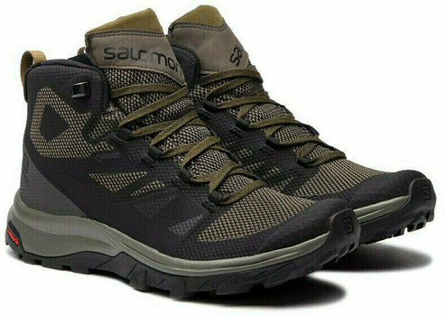 Mens Outdoor Shoes Salomon Outline Mid GTX Black/Beluga/Capers 44 2/3 Mens Outdoor Shoes - 6