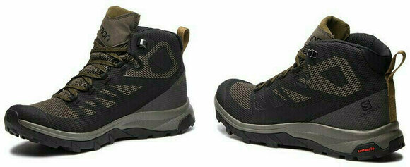 Mens Outdoor Shoes Salomon Outline Mid GTX Black/Beluga/Capers 44 2/3 Mens Outdoor Shoes - 8
